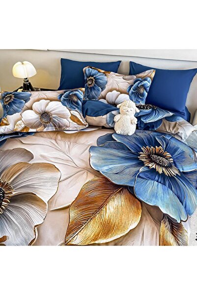JOJO HOME 5D bedding set, 6 pieces, with elastic, Digital print, with elastic, 180x200cm, Flowers