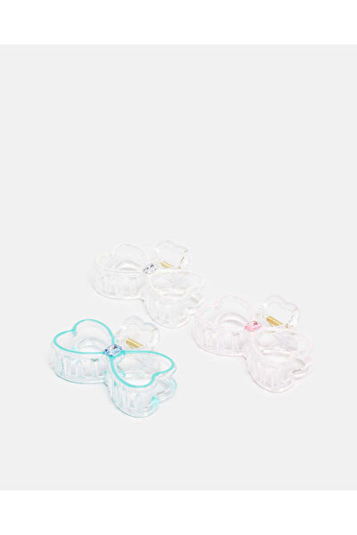 REDTAG Girls White And Blue Hair Claw Set (Pack of 3)