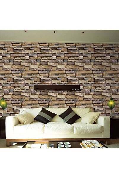 Generic Brick Pattern Glue Wallpaper Multicolour 45 x 100centimeter