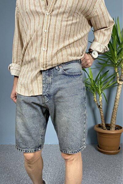 Alışveriş Sokağı Ripped Detailed Denim Shorts