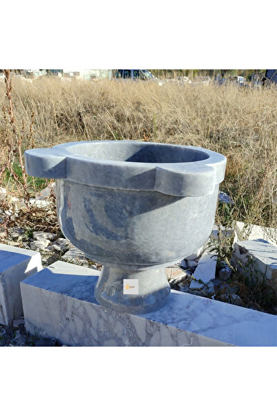 STARMARBLE Gri Mermer Gider Delikli Yüksek Ayaklı Düz Kurna