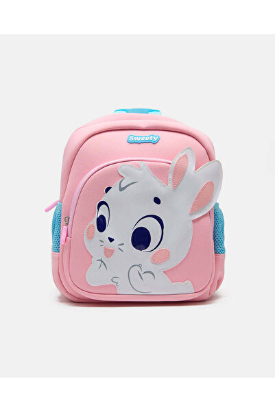 REDTAG Girls Pink Bunny Embellished Backpack