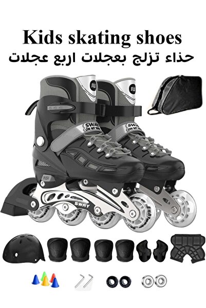 JZS Inline Skate Shoes For Girls and Boys Kids 8 Light UP Wheels Roller Skates