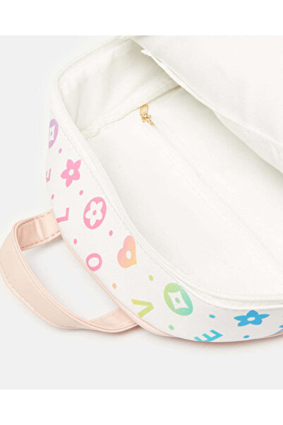 REDTAG Girls White Printed Backpack