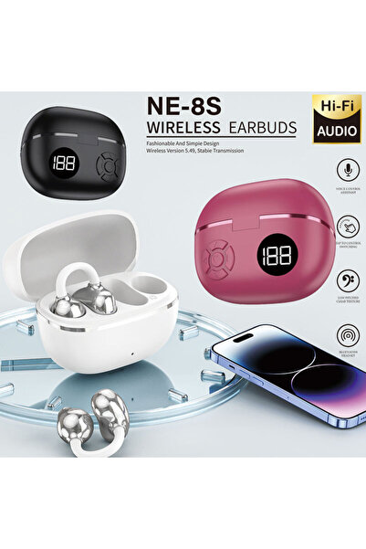 Generic Bluetooth Digital Display Earphones Wireless Ear Clip-on Noise Cancelling Stereo Gaming Headphones