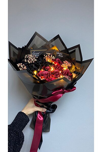 Buketim Seninle 13'lü Işıklı Cipsolu Senden Önce Senden Sonra Solmayan Gül Bu...