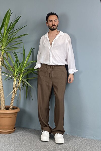 Alışveriş Sokağı 100% Cotton Textured Linen Oversized Long Sleeve White Shirt