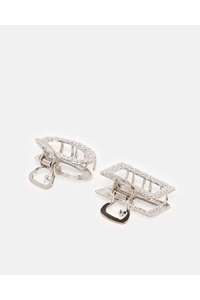 REDTAG Women Grey Embellished Hair Clips (Pack of 2)