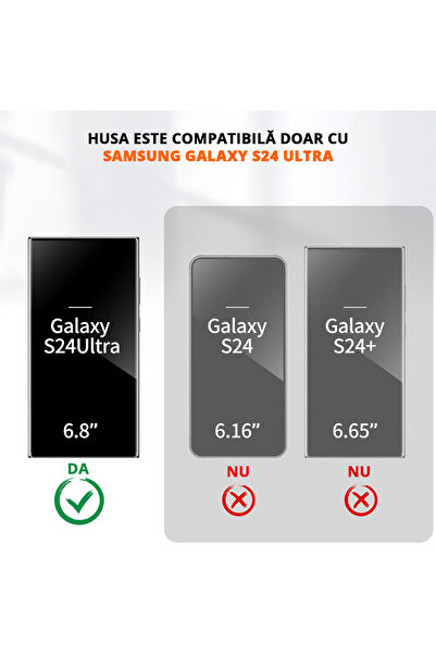 MobileSmart Case for Samsung Galaxy S24 ULTRA, Military Protection, 360° Kickstand Metal Ring, Shockproof, Red