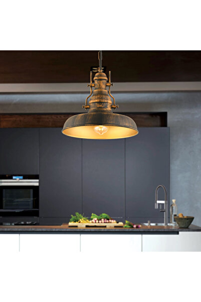 Retrolamp RTA107-112 Yaldız Eskitme Sarkıt Armatür Tekli Rustik Model Modern ...