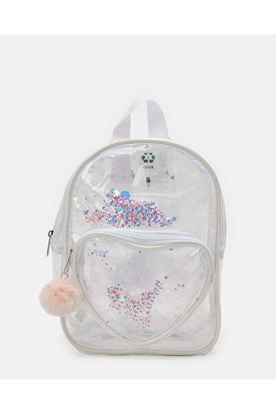 REDTAG Girls White Embellished Backpack