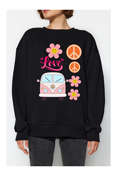 Tubinyoo Vosvos Printed 3 Thread Crew Neck Sweatshirt