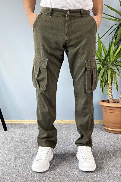 Alışveriş Sokağı Каки панталони с джобове за багаж