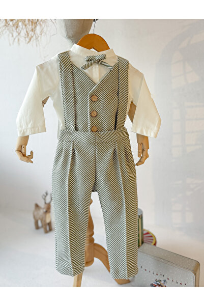 Sis and Bro YEŞİL BALIKSIRTI PANTOLON SALOPET - GÖMLEK