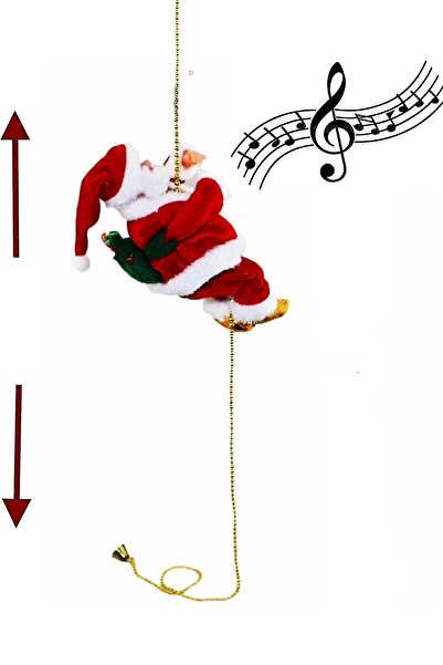BeySüS Christmas Ornament Climbing Santa Claus Musical Moving Chain Decoration