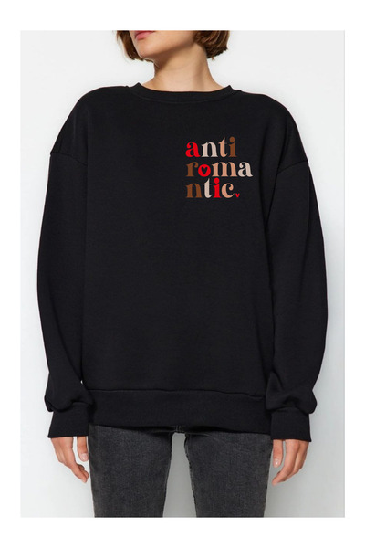 Tubinyoo سترة أنتيرومانتيك مطبوع ذات الرقبة الدائرية ذات 3 خيوط