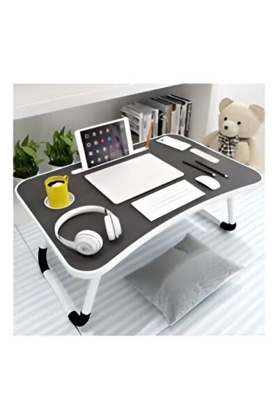Primo Plus Foldable Laptop Table With Cup Holder black/white