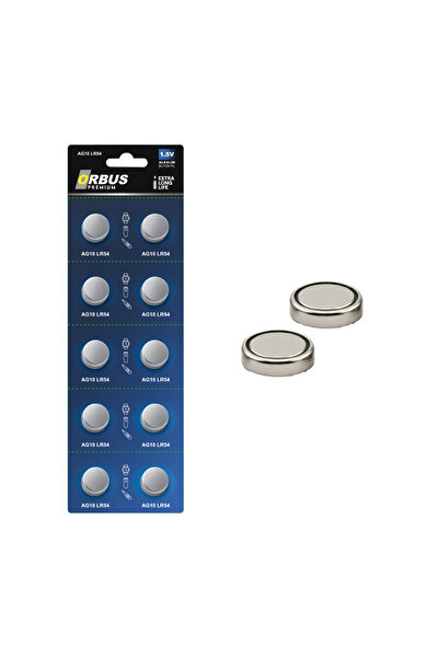 ORBUS AG10 LR54 Alkalin Düğme Pil 1.5V – 10’lu Paket | Uzun Ömürlü ve Yüksek ...