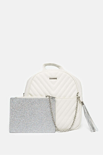 REDTAG Girls White Embellished Backpack