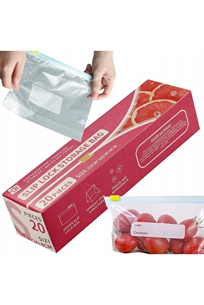 zola Set 20 de pungi alimentare cu fermoar, capacitate 600 ml, reutilizabile,...