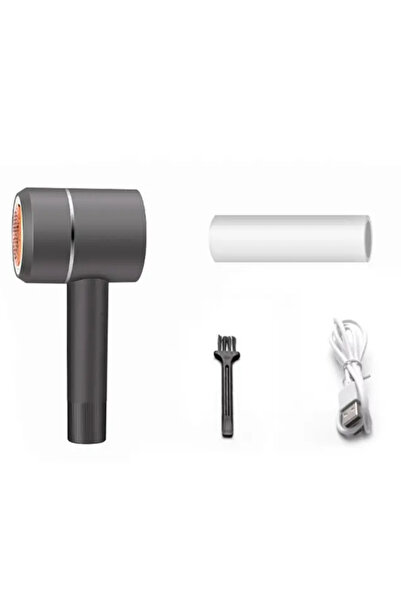 zola Electric lint remover, grey, with 2 rollers, USB charging cable, brush, 21 cm