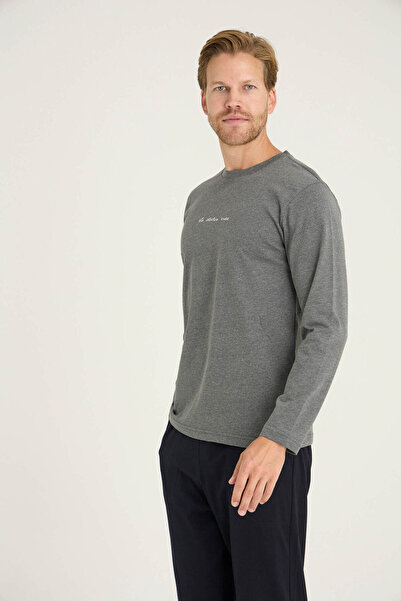 KLY 100% Cotton New Season Men's Crew Neck Luxury Design Pajama Set