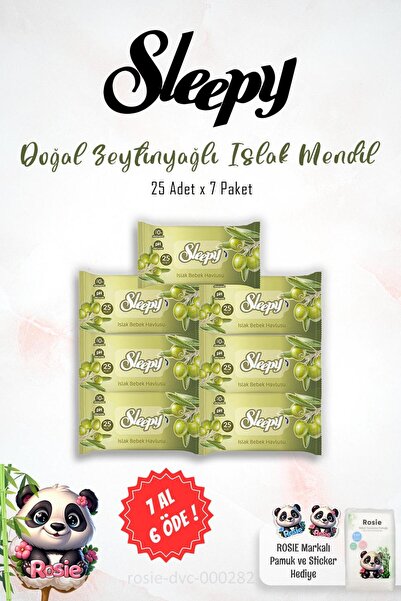 Sleepy Buy 7 Pay for 6 Olive Oil Wet Towels 25-Pack and Rosie