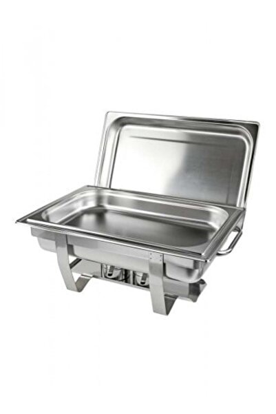 Generic طبق بوفيه فضي للتقديم والحفاظ على الطعام دافئًا - فردي