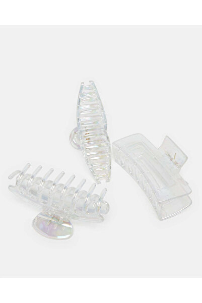 REDTAG Women Clear Hair Claw Set (Pack of 3)