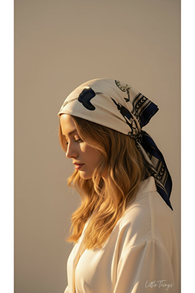 LİTTLETHİNGS Kadın Bandana Fular Desenli Saç Bandanası ve Boyun Aksesuarı