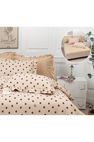 CHIRASO Ruffled Bedding Set, ELASTIC Sheet 180x200cm, Duvet Cover 200x230, 2 Pillowcases 52x75