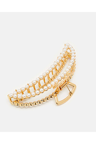 REDTAG Women Gold Embellished Hair Claw