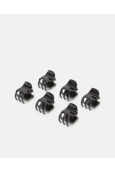 REDTAG Women Black Mini Hair Clips Set (6 Piece)