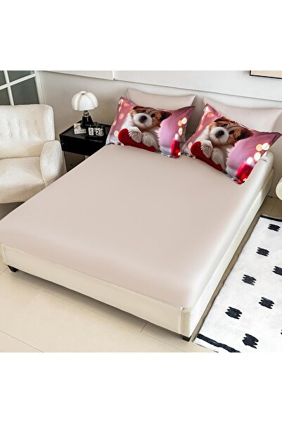 JOJO HOME 5D bedding set, 6 pieces, with elastic, Digital print, with elastic, 180x200cm, Cute puppy