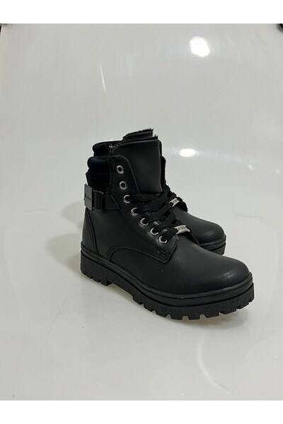 Wickers 2159 Siyah Cilt Ortapedik Taban Çocuk Botu