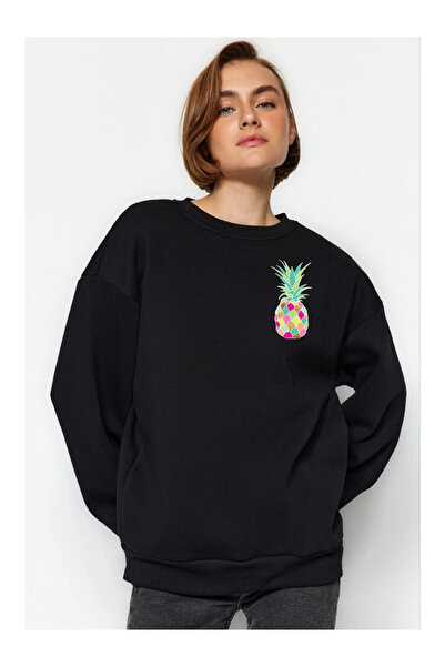 Tubinyoo سويت شيرت ملون صغير الحجم على شكل أناناس مطبوع برقبة دائرية و3 خيوط