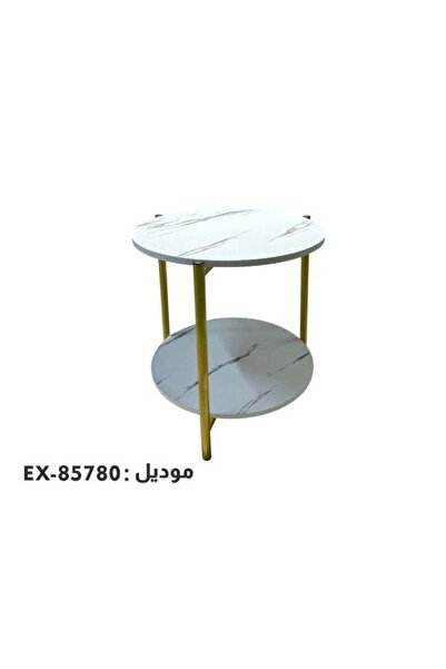 Extra Round side table made of artificial marble