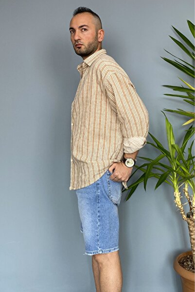 Alışveriş Sokağı 100% Cotton Soft Textured Green Oversized Shirt