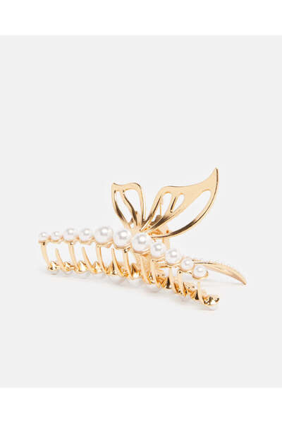 REDTAG Women Gold Embellished Hair Claw
