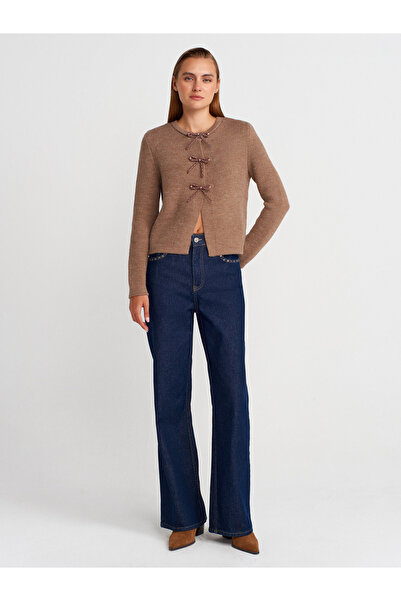 Dilvin Bow Detailed Knitwear Cardigan