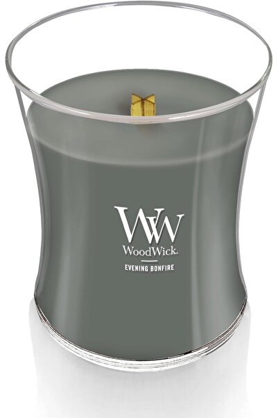 Generic WoodWick Medium Hourglass Candle - Evening Bonfire Scent, Soy Wax, Wooden Wick