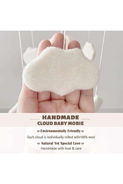 Generic Back and Play Baby Mobile by EBINGMIMA — Boho Cloud Felt Design