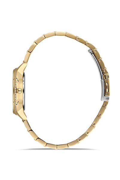 Dice Kayek Dk.1.Ag1400.05 Steel Case Steel Band 5 Atm Water Resistant Gold Color Women Wristwatch