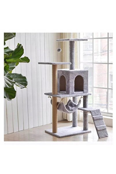 zola Cat play set, 6 levels, ladder, house, scratching post, 65 x 68 x 124 cm, gray