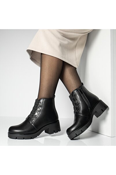 Modlet.ro Women's black heeled boots with zipper MOD07128