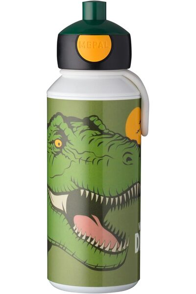 Mepal Campus Pop-up Water Bottle 400 ml - Dinosaur Design (Silicone/Plastic)