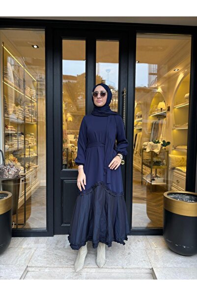 MissWhence 38826 Parachute Detail Women's Dress Navy Blue