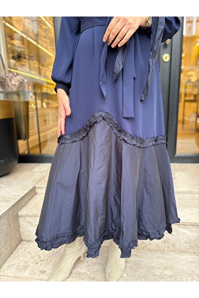 MissWhence 38826 Parachute Detail Women's Dress Navy Blue