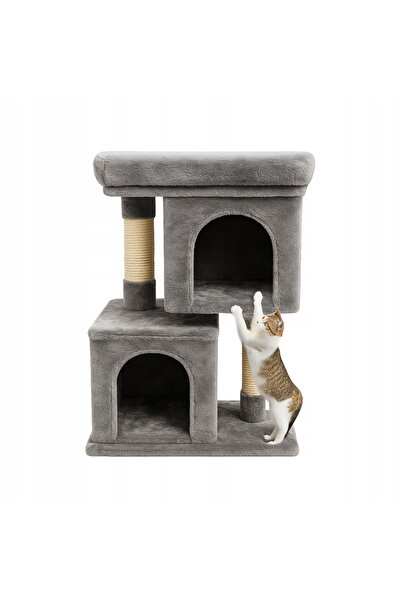 zola 2-tier cat play set with houses, scratching post, MDF