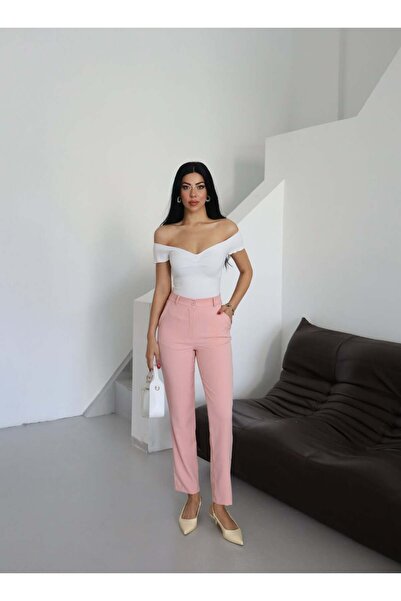 Milamia Pantaloni clasici pentru femei, cu picioare înguste, până la gleznă, tip morcov